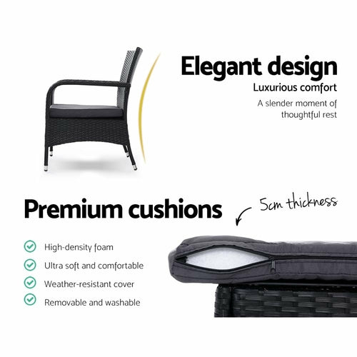 Outdoor Furniture Patio Set Wicker Outdoor Conversation Set Chairs - HearthHub