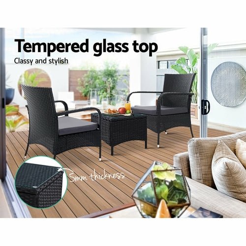 Outdoor Furniture Patio Set Wicker Outdoor Conversation Set Chairs - HearthHub