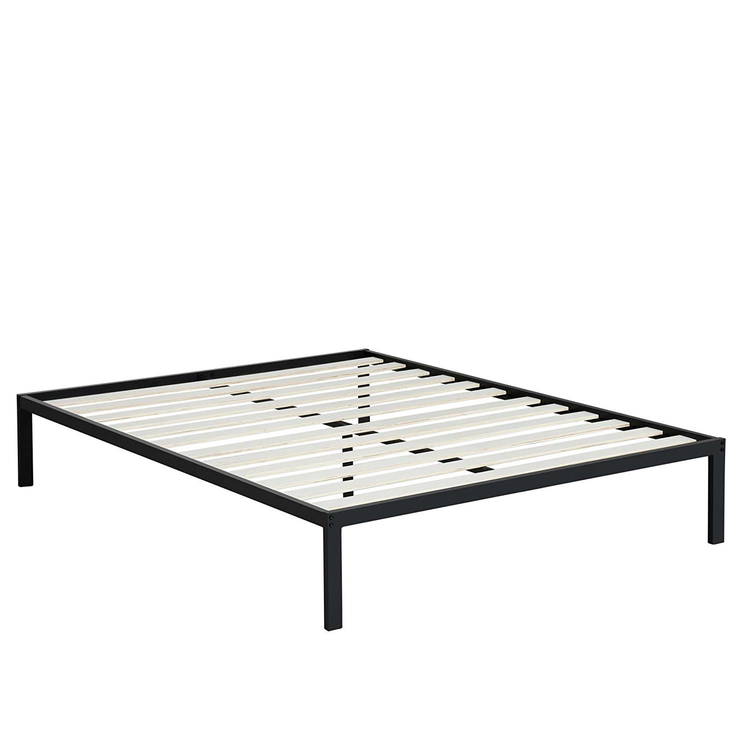 Queen size Steel Metal Platform Bed Frame with Wood Slats - HearthHub