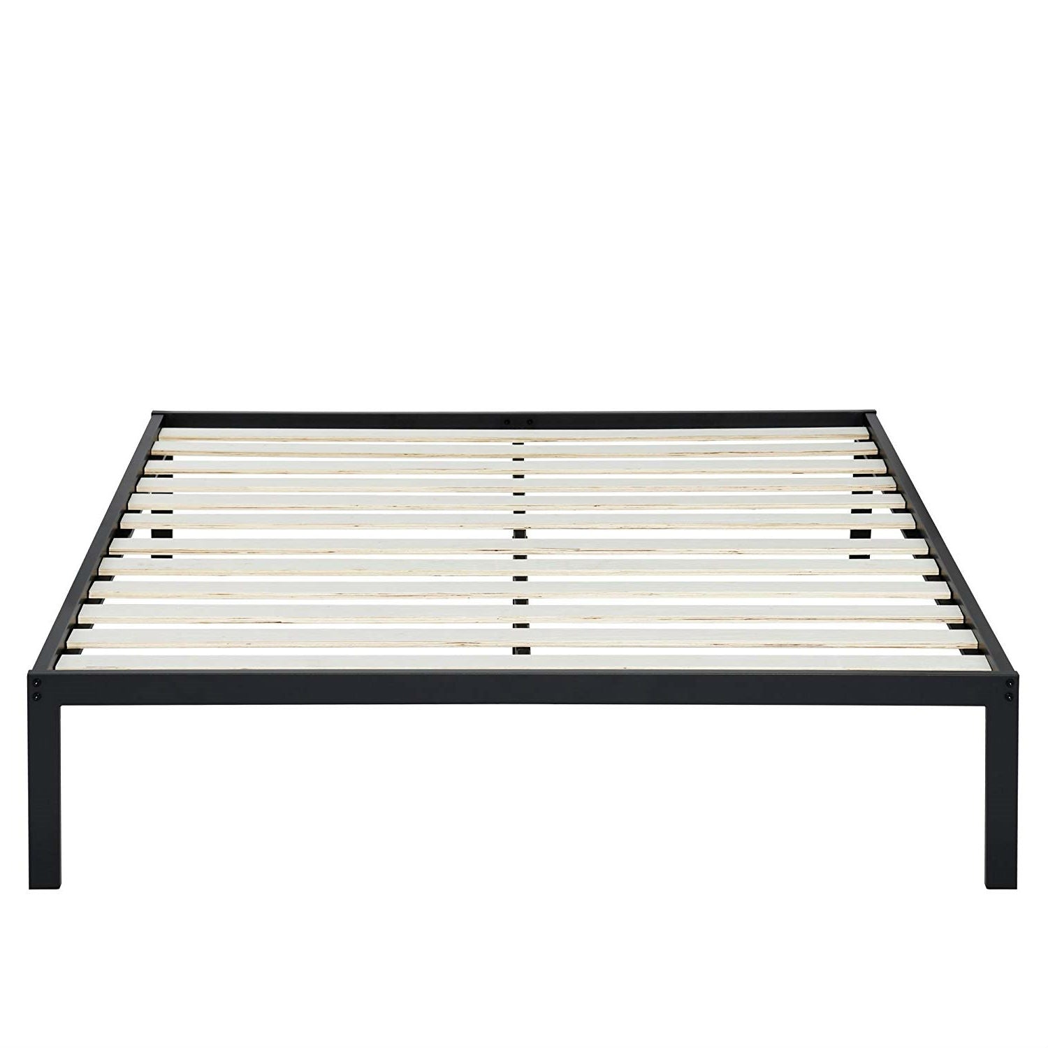Queen size Steel Metal Platform Bed Frame with Wood Slats - HearthHub