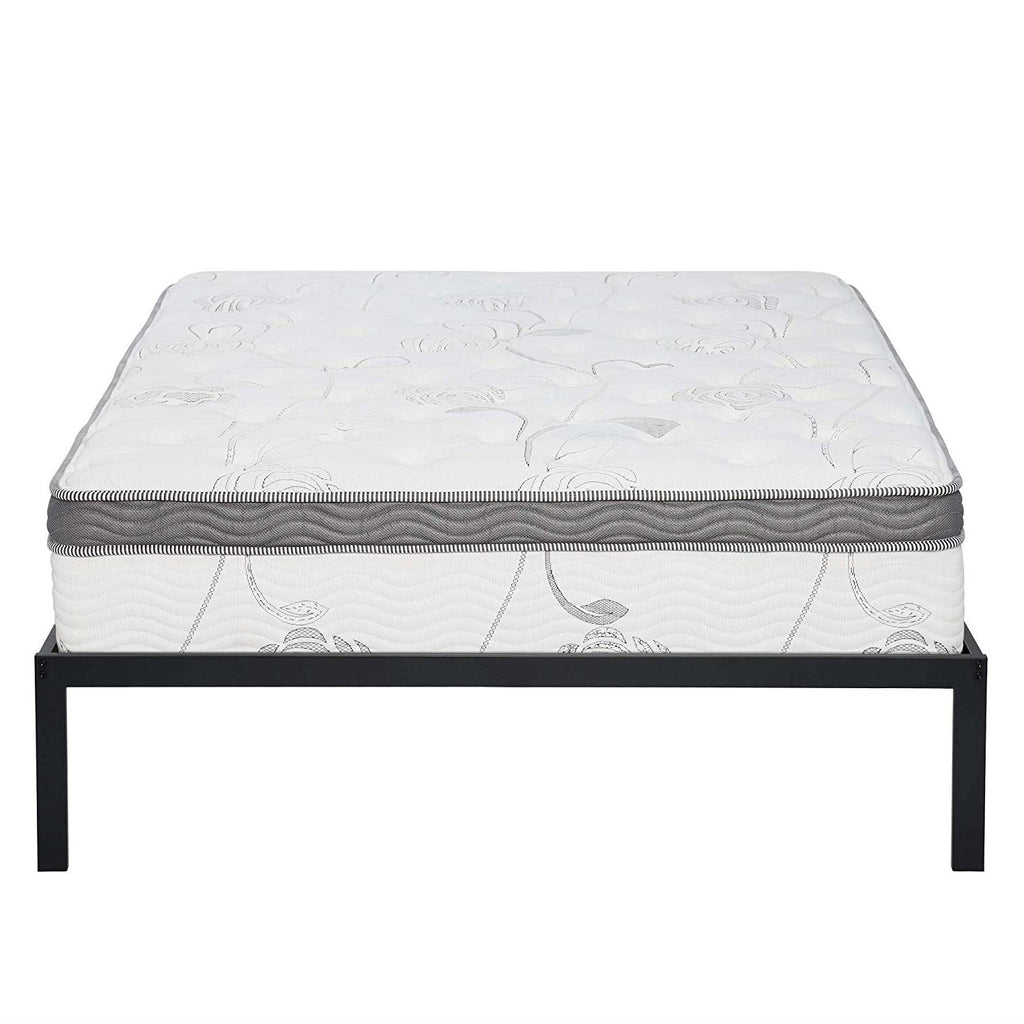 Queen size Steel Metal Platform Bed Frame with Wood Slats - HearthHub
