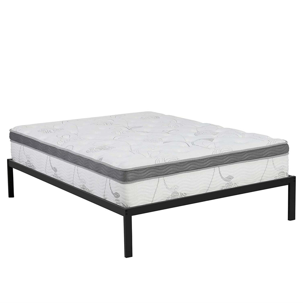 Queen size Steel Metal Platform Bed Frame with Wood Slats - HearthHub