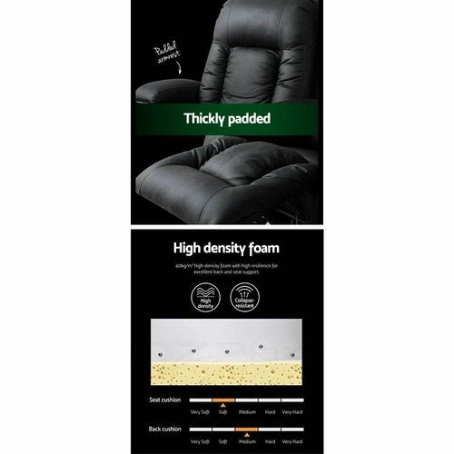 Artiss Recliner Chair Electric Heated Massage Chairs Faux Leather - HearthHub