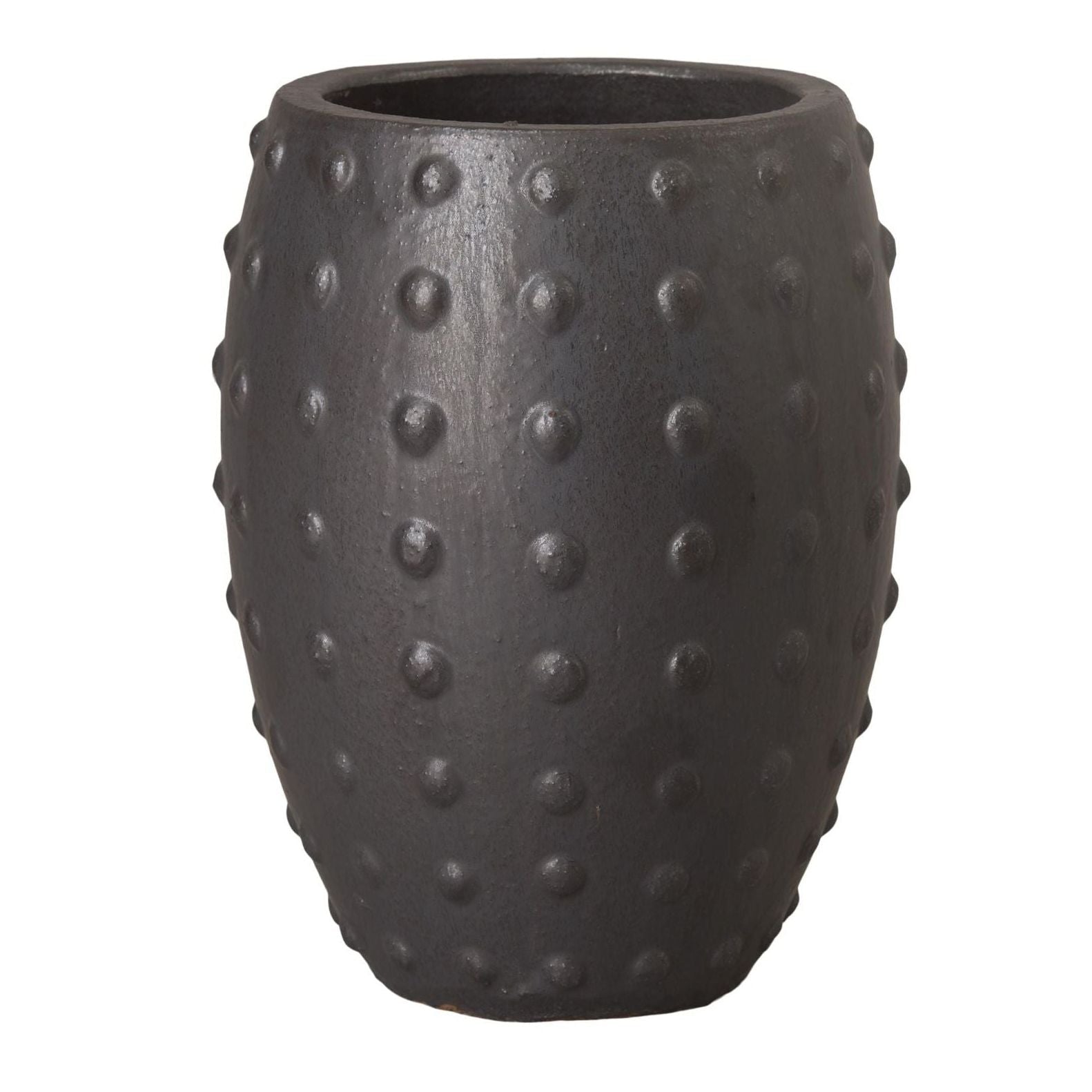 Round Studded Handcrafted Ceramic Outdoor Planter - HearthHub