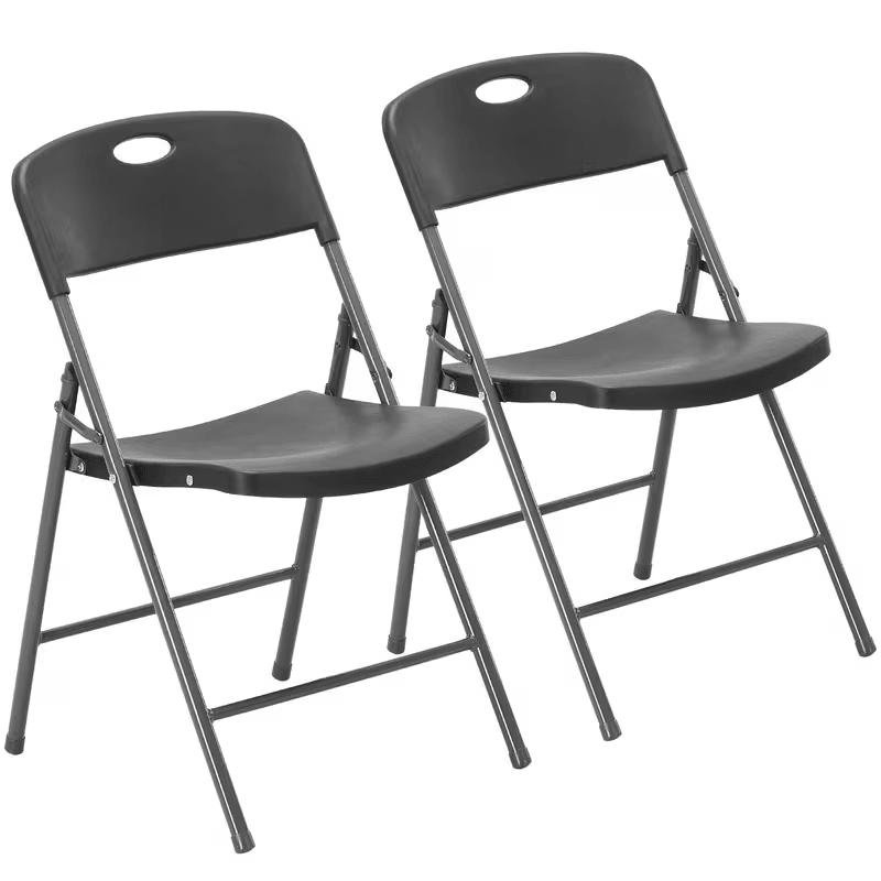 2/4/6 Pack White Plastic Folding Chairs Heavy Duty Metal Frame Indoor Outdoor - HearthHub