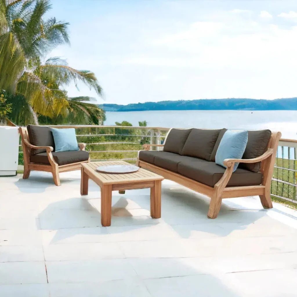 Sonoma Teak Deep Outdoor Couch with Sunbrella Cushions - HearthHub