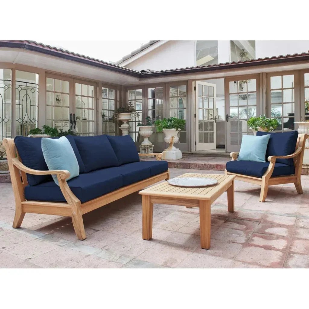 Sonoma Teak Deep Outdoor Couch with Sunbrella Cushions - HearthHub