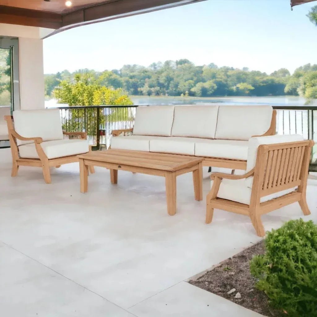 Sonoma Teak Deep Outdoor Couch with Sunbrella Cushions - HearthHub