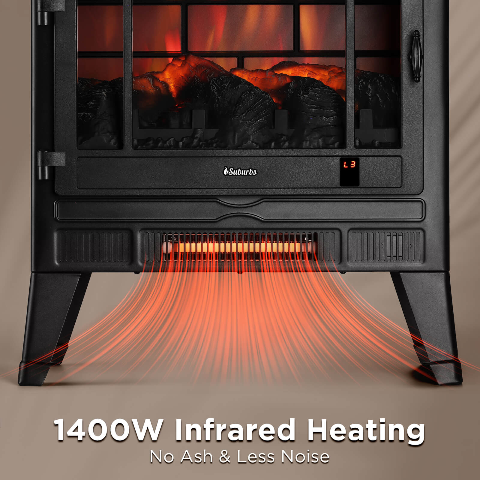 Suburbs TS25 Smart Electric Fireplace Stove Heater, WiFi Enabled - HearthHub