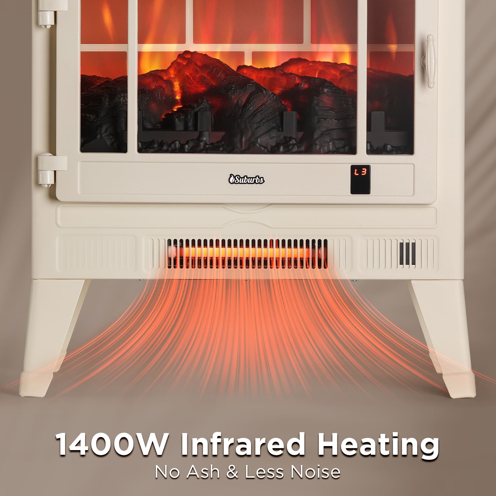 Suburbs TS25 Smart Electric Fireplace Stove Heater, WiFi Enabled - HearthHub