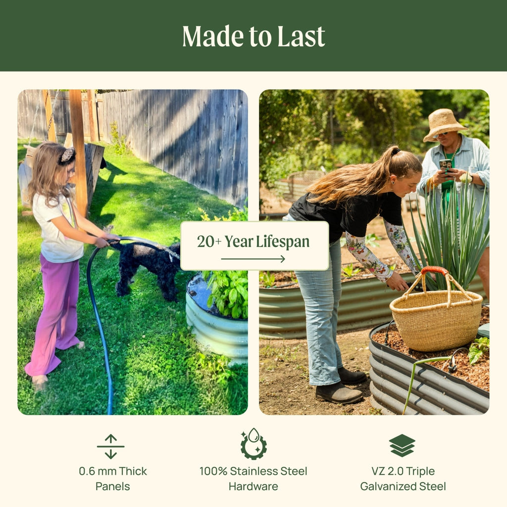 17" Tall 9 In 1 Large Modular Metal Raised Garden Bed Kit - HearthHub