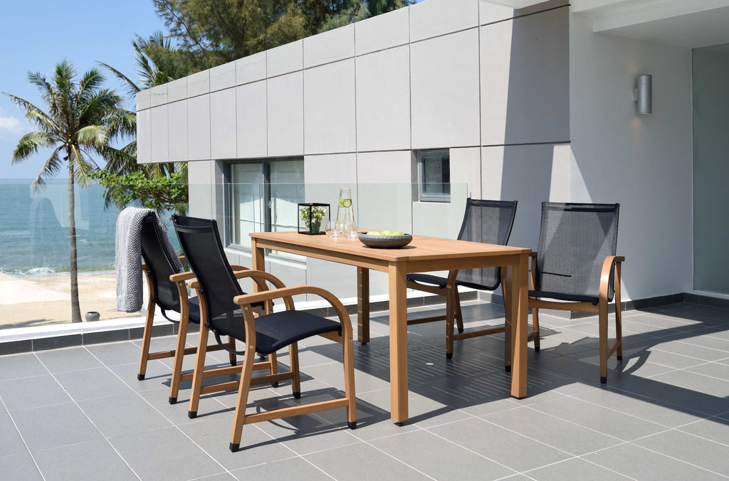 Orlando Wood Table and Manhattan Black Dining Set - HearthHub