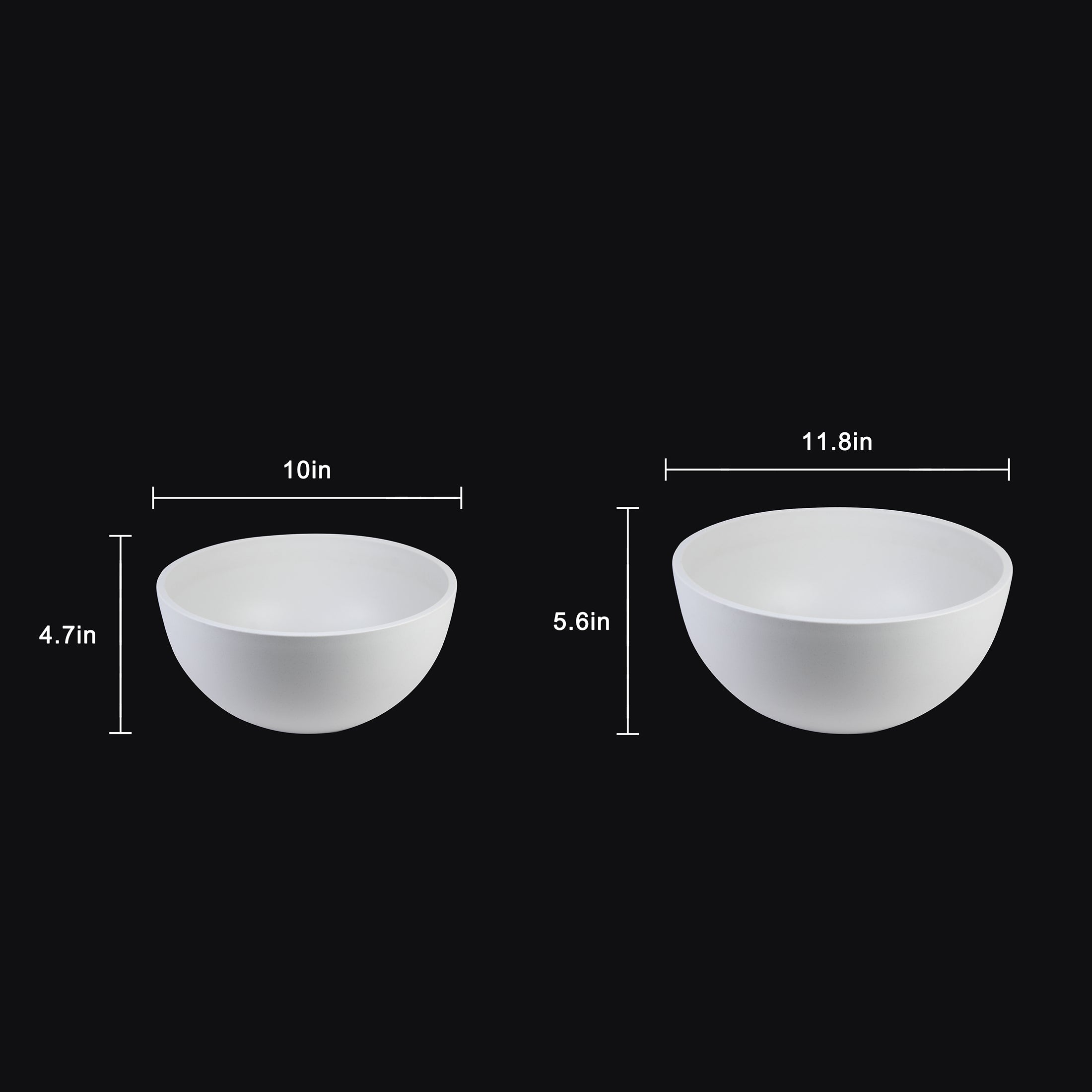 2 - Piece White Plastic Planter Bowls – Modern Minimalist Design - HearthHub