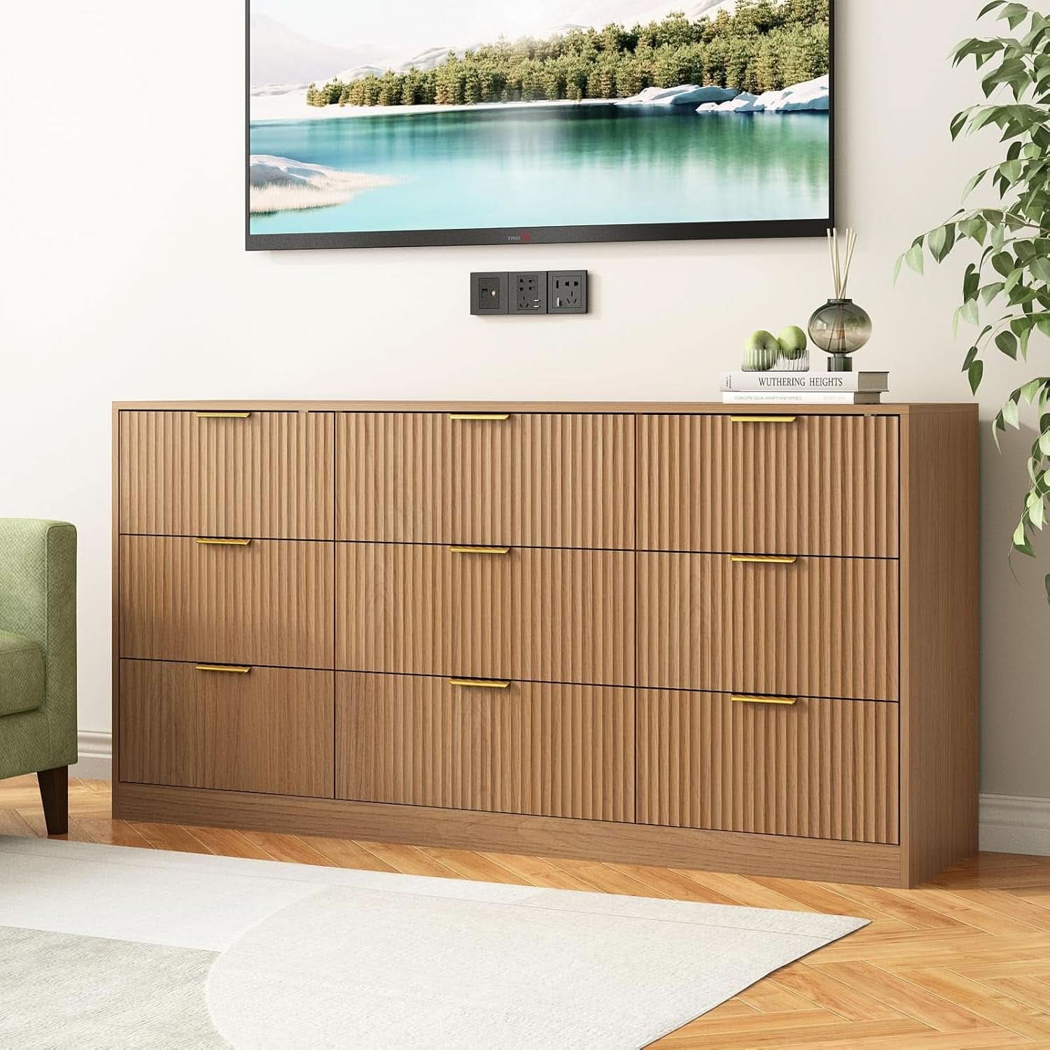 SixtyThreeInch Dresser With Deep Drawers NaturalFinish - HearthHub