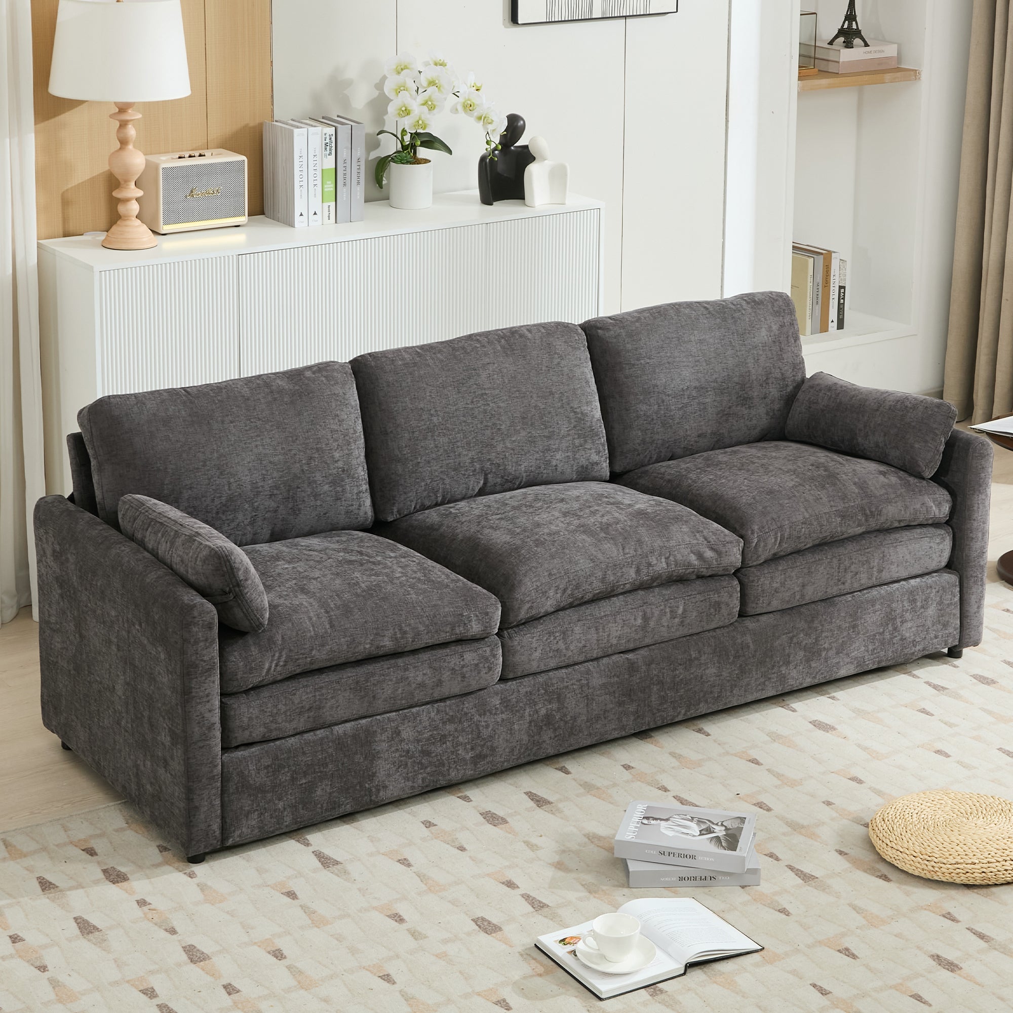 Cozy Upholstered Oversized 3-Seater Cloud Sofa