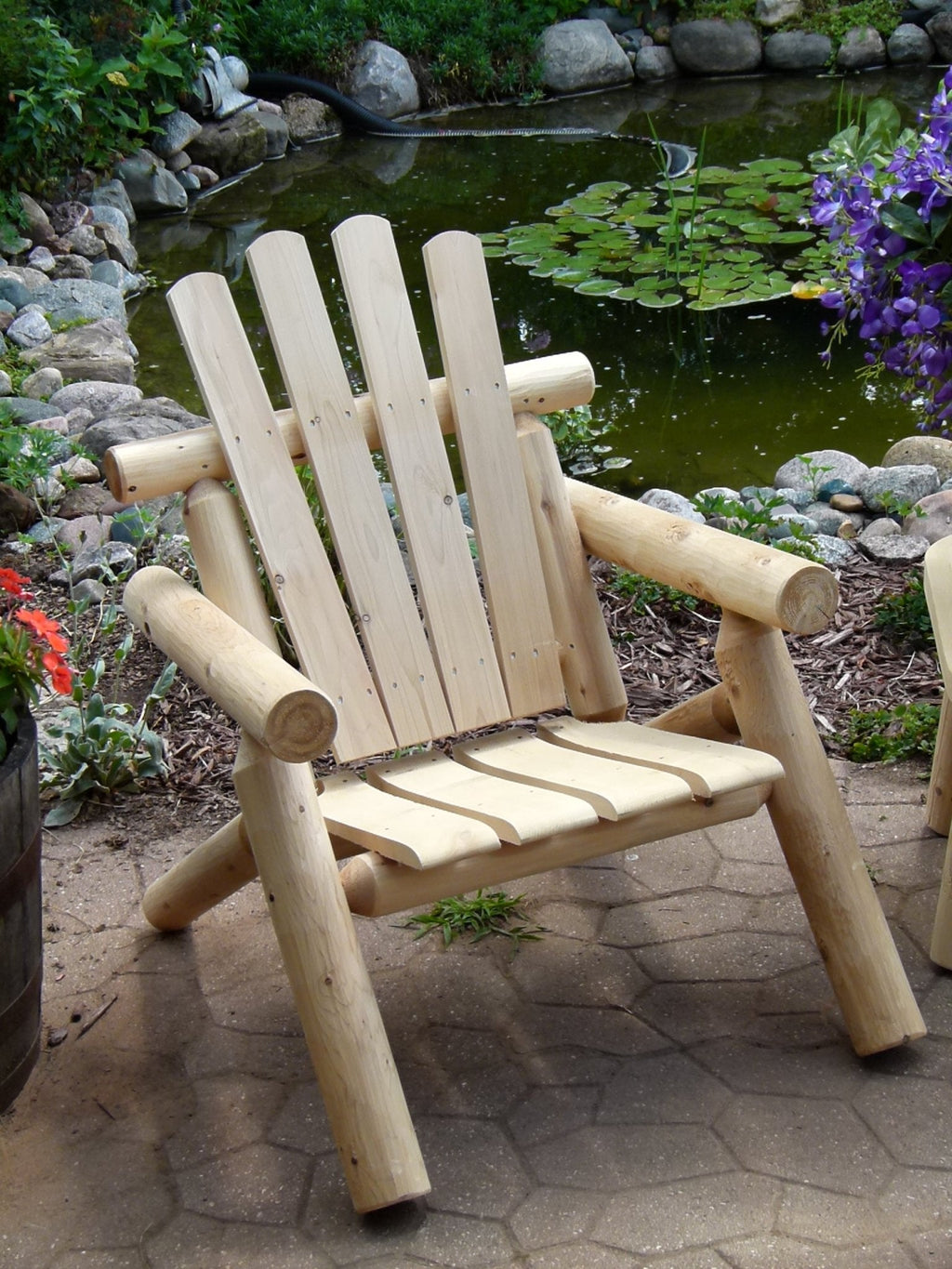 Log Wooden Deck Chair - HearthHub