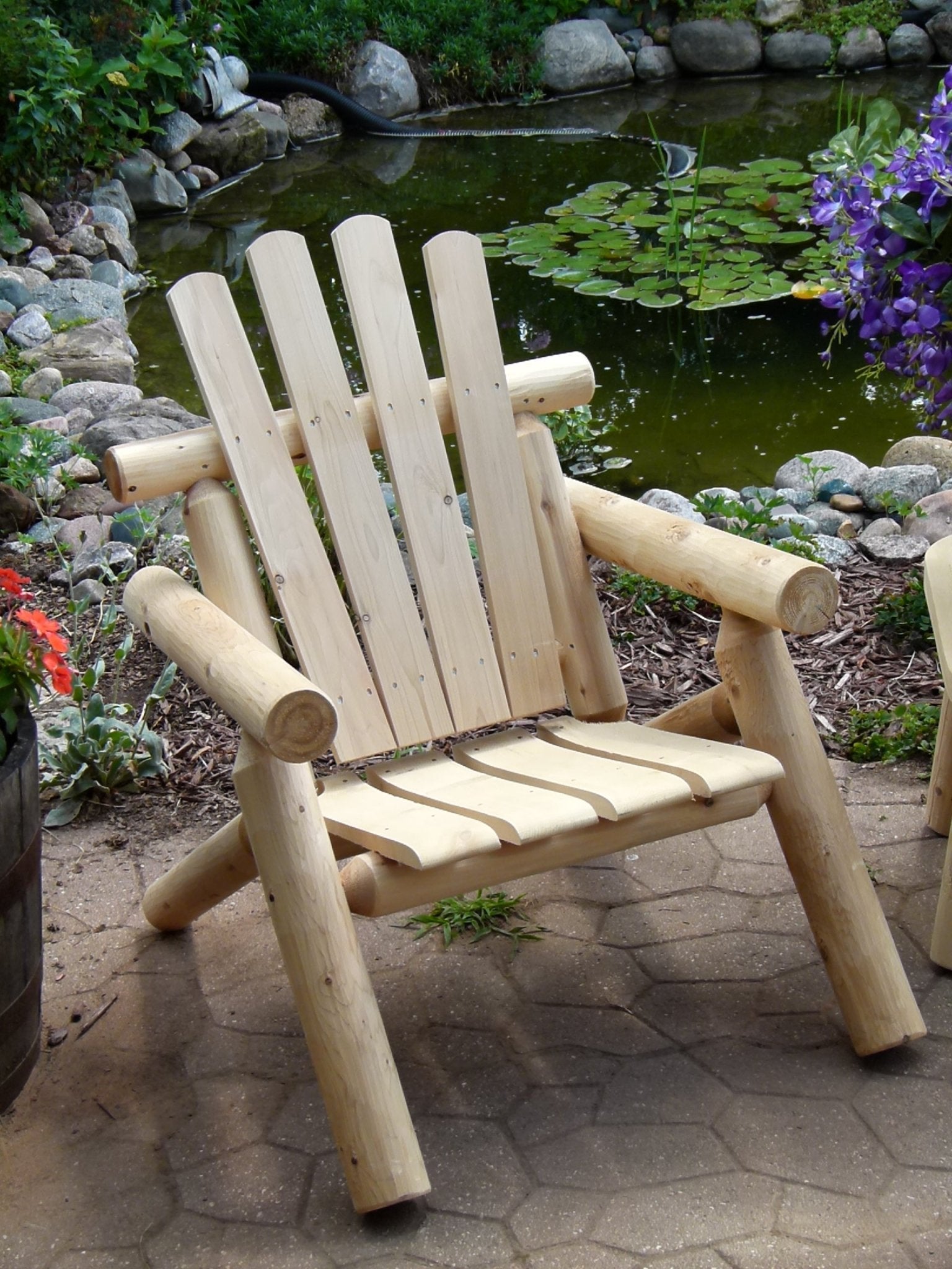 Log Wooden Deck Chair - HearthHub