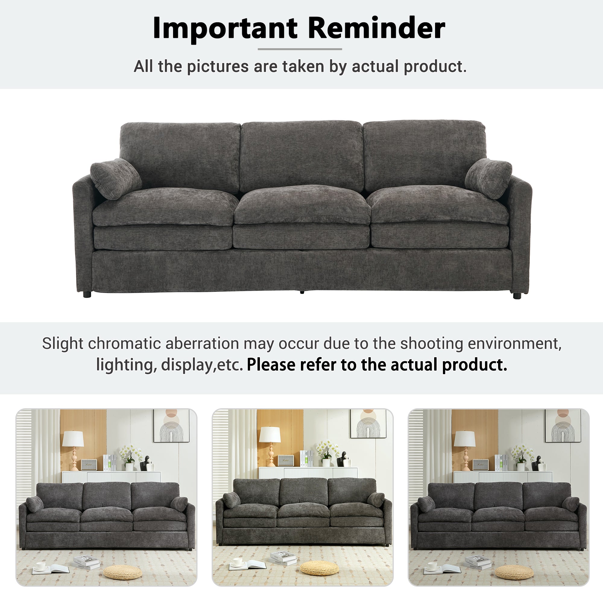 Cozy Upholstered Oversized 3-Seater Cloud Sofa