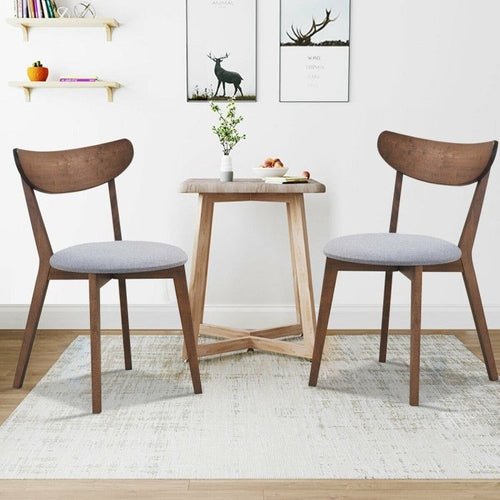 Set of 2 Dining Chairs Upholstered Curved Back Side - HearthHub
