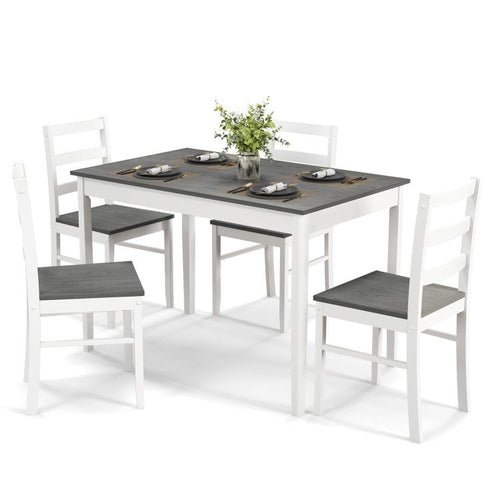 5 - Piece Wooden Dining Set with Rectangular Table and 4 Chairs - HearthHub