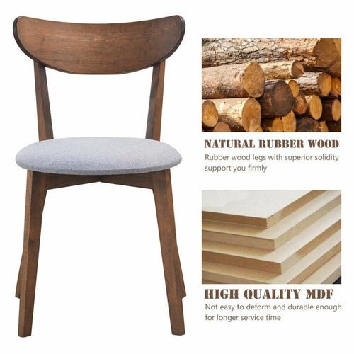 Set of 2 Dining Chairs Upholstered Curved Back Side - HearthHub