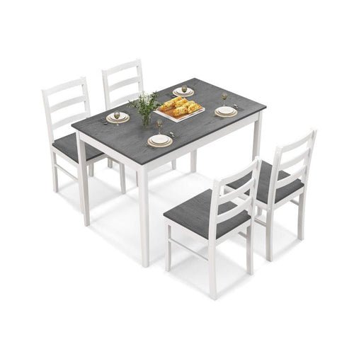 5 - Piece Wooden Dining Set with Rectangular Table and 4 Chairs - HearthHub