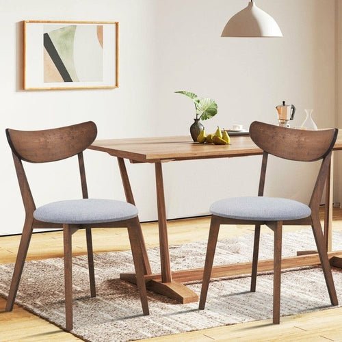 Set of 2 Dining Chairs Upholstered Curved Back Side - HearthHub