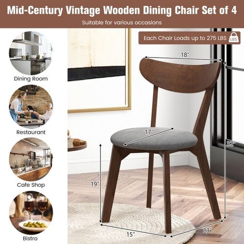 Set of 2 Dining Chairs Upholstered Curved Back Side - HearthHub