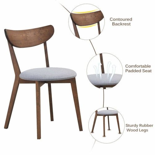 Set of 2 Dining Chairs Upholstered Curved Back Side - HearthHub