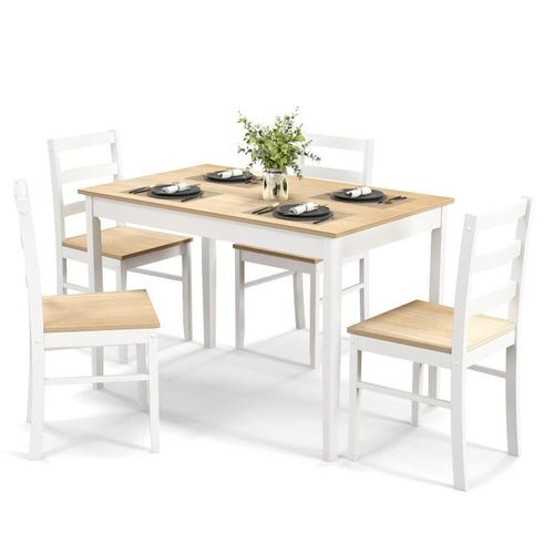 5 - Piece Wooden Dining Set with Rectangular Table and 4 Chairs - HearthHub