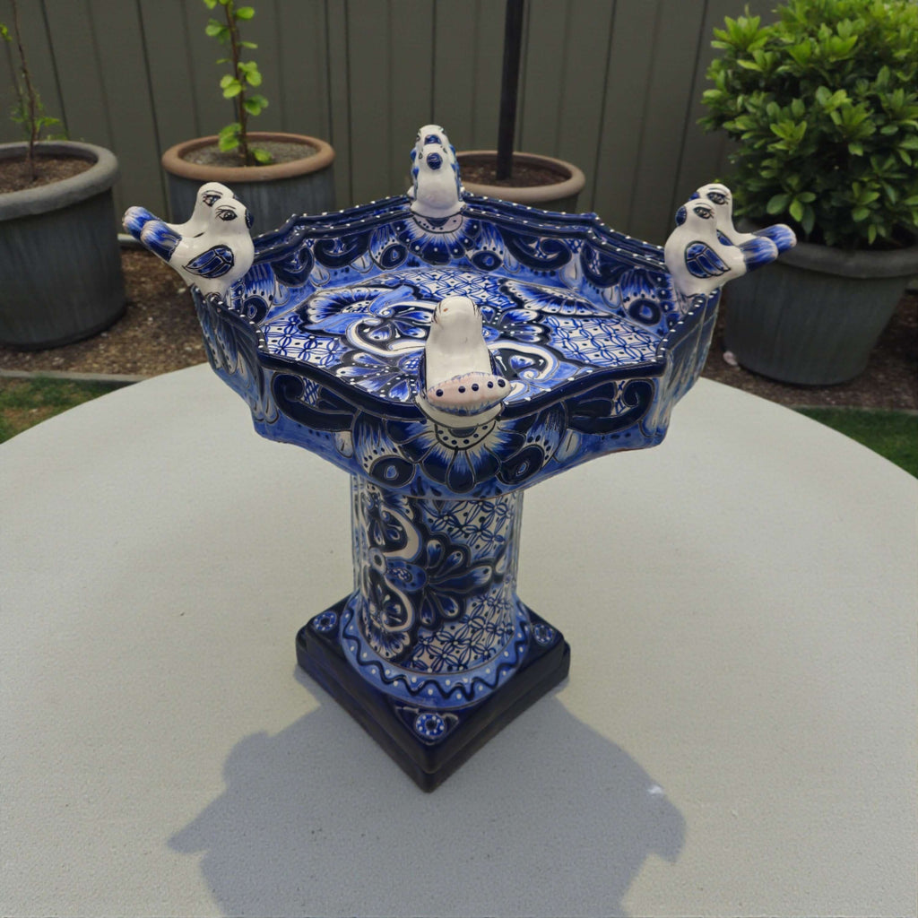 Hand-Painted Talavera Bird Bath