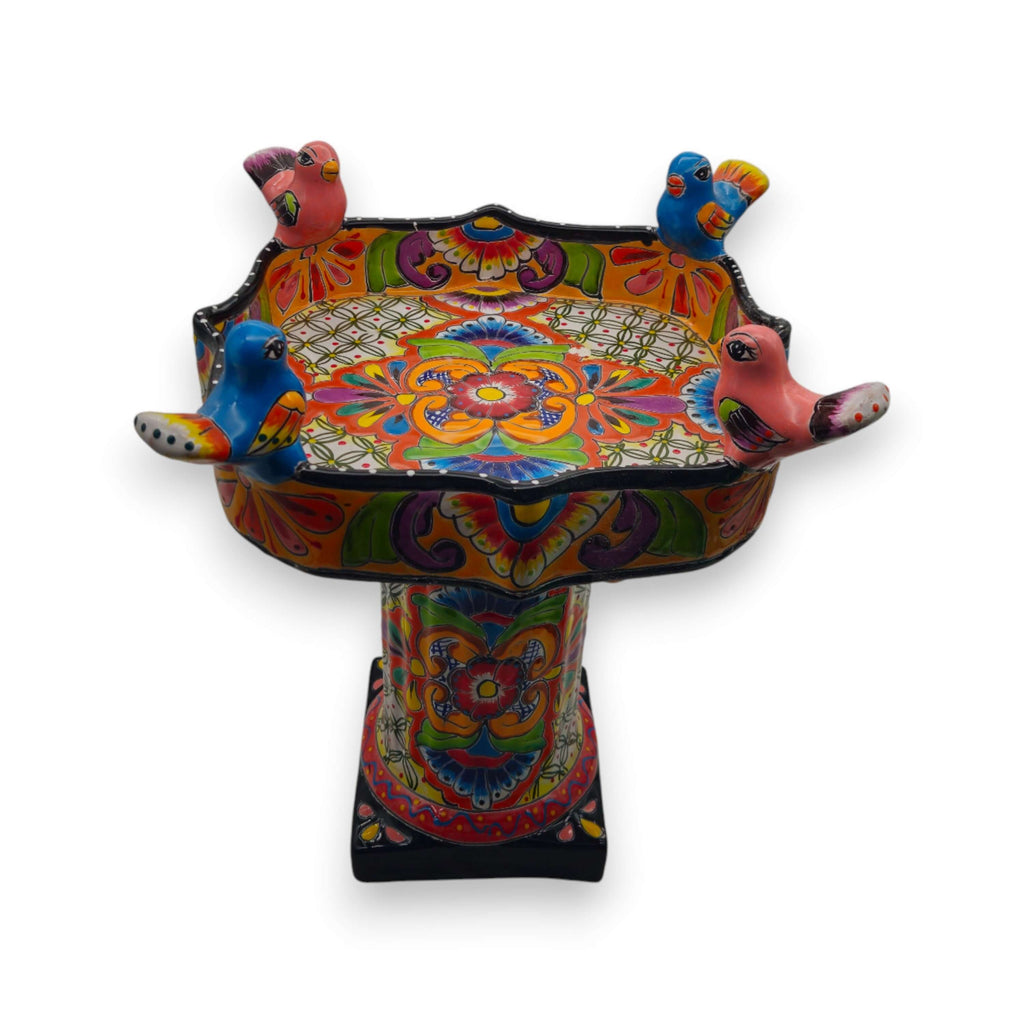 Hand-Painted Talavera Bird Bath