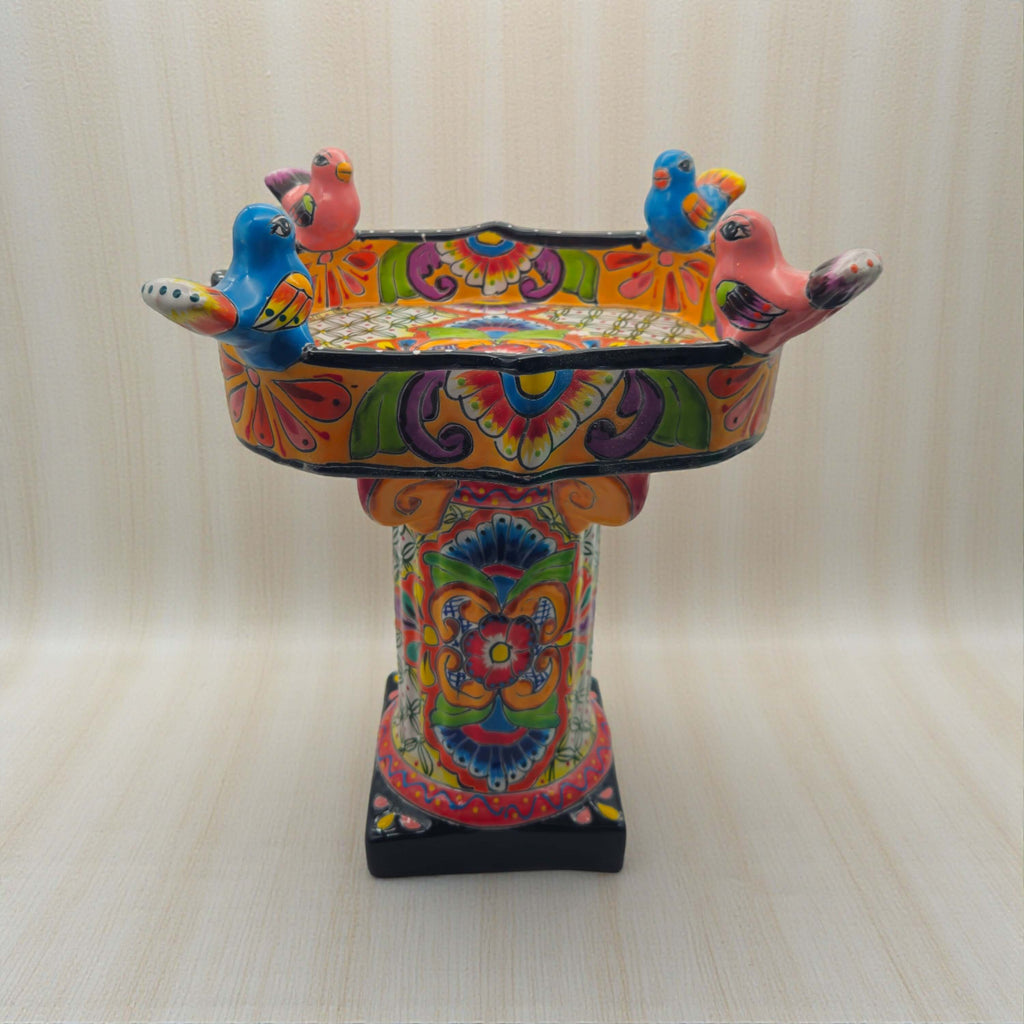 Hand-Painted Talavera Bird Bath