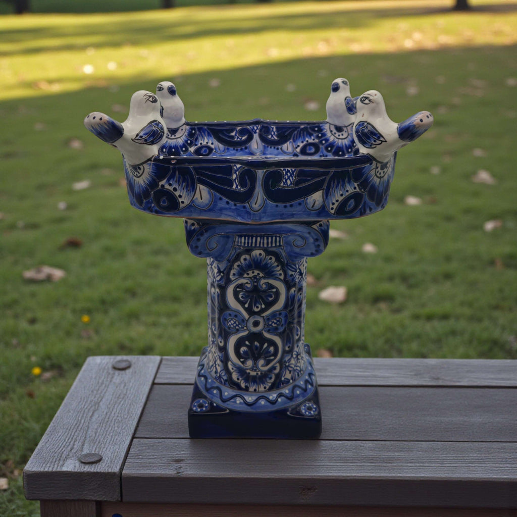 Hand-Painted Talavera Bird Bath