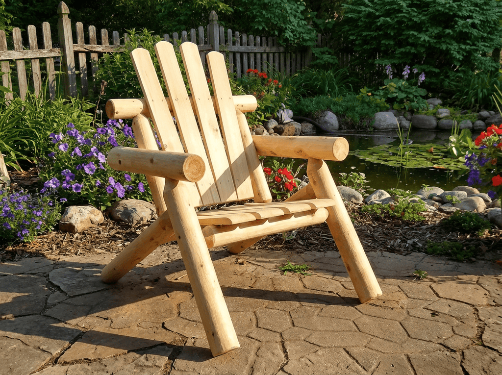 Log Wooden Deck Chair - HearthHub