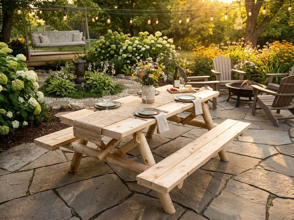 Outdoor Farmhouse Dining Table - HearthHub