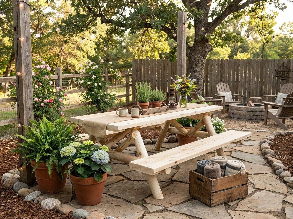 Outdoor Farmhouse Dining Table - HearthHub